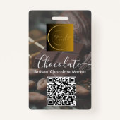 Event Staff Photo Qr Code Logo Chocolate Festival Ausweis (Rückseite)