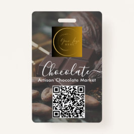 Event Staff Photo Qr Code Logo Chocolate Festival Ausweis