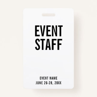 Event Staff White All Access Pass Ausweis