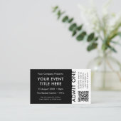 Event-Ticket | Black Modern QR Code Concept Ticket (Stehend Vorderseite)