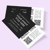 Event-Ticket | Black Modern QR Code Concept Ticket