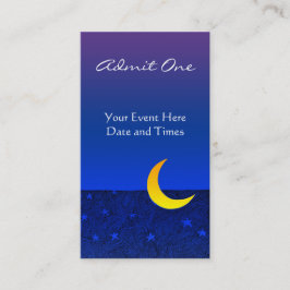 Event Ticket Business Card für Mond und Stars