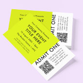 Event-Ticket | Lime Green QR Code Concept Ticket