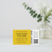 Event Ticket | Yellow QR Code Concert Ticket (Stehend Vorderseite)