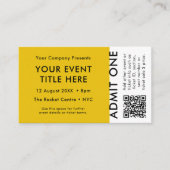 Event Ticket | Yellow QR Code Concert Ticket (Vorderseite)