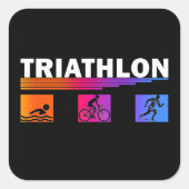EVENT Triathlon/STICKER/100-200/:Schwimmen, Fahrra Quadratischer Aufkleber (Vorderseite)