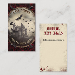 Eventdetails Webseite Draculas Schloss Begleitkarte