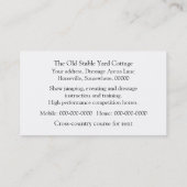 Eventer Cross Countryspringen Visitenkarte (Rückseite)