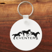 Eventer mit drei Springpferden Schlüsselanhänger (Vorderseite)
