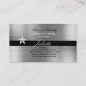 Eventkoordinator - Silver & Black Business Cards Visitenkarte (Rückseite)