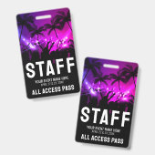 Eventpersonal Backstage-Pass Ausweis (Vorder- & Rückseite)
