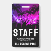 Eventpersonal Backstage-Pass Ausweis (Vorderseite)