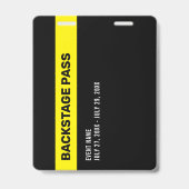 Eventpersonal Backstage-Pass-Foto Hintergrund ID Ausweis (Rückseite)