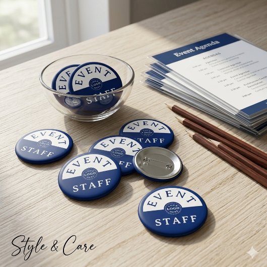 Eventpersonal - Maßgeschneidert Navy - Einzigartig Button