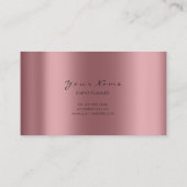 Eventplaner Blogger Rose Gold Floral Beauty Visitenkarte (Rückseite)