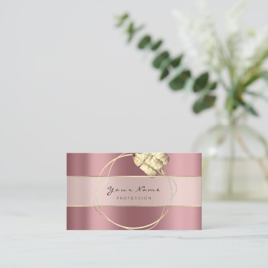 Eventplaner Blogger Rose Gold Floral Beauty Visitenkarte (Stehend Vorderseite)