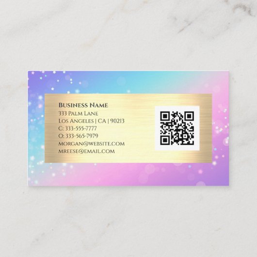 Eventplaner, Bokeh Star, QR Code, Visitenkarte (Rückseite)