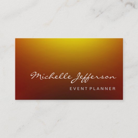 Eventplaner Browny Red Yellow Business Card Visitenkarte (Vorderseite)