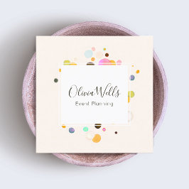 Eventplaner Confetti Quadratische Visitenkarte