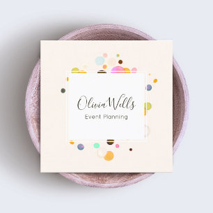 Eventplaner Confetti Quadratische Visitenkarte