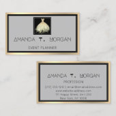 Eventplaner Dance Wedding Blogger Dress Gold Visitenkarte (Vorne/Hinten)
