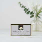 Eventplaner Dance Wedding Blogger Dress Gold Visitenkarte (Stehend Vorderseite)