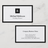 Eventplaner - Einfaches, elegantes Monogramm Visitenkarte (Vorne/Hinten)