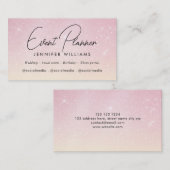 Eventplaner Elegante Rose Gold Rosa Glitzer Visitenkarte (Vorne/Hinten)