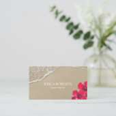 Eventplaner Eleganter Beach Hibiskus Rote Flora Visitenkarte (Stehend Vorderseite)