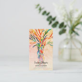 Eventplaner farbiger QR-Code Beige Business Card Visitenkarte (Stehend Vorderseite)