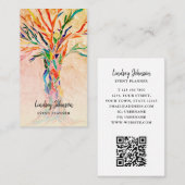 Eventplaner farbiger QR-Code Beige Business Card Visitenkarte (Vorne/Hinten)
