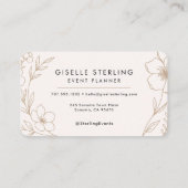 Eventplaner Floral Visitenkarte (Rückseite)