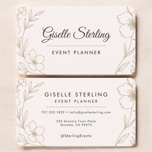 Eventplaner Floral Visitenkarte