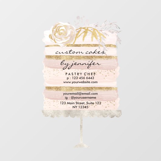 Eventplaner für Hochzeitstorte mit Gold Glitzer Fensteraufkleber (Blatt)