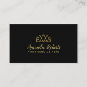Eventplaner Gold Geometric Crown Modern Black Visitenkarte (Vorderseite)