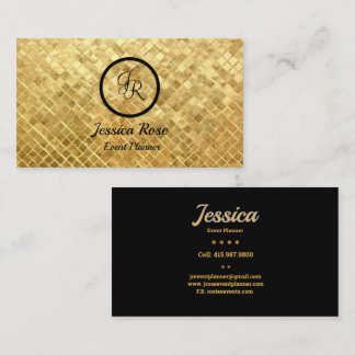 Eventplaner Gold Sequenzen/Black Business Cards Visitenkarte