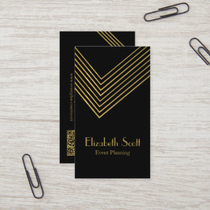 Eventplaner Gold Zickzack Design Business Card Visitenkarte