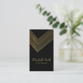 Eventplaner Gold Zickzack Design Business Card Visitenkarte (Stehend Vorderseite)