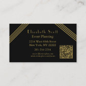 Eventplaner Gold Zickzack Design Business Card Visitenkarte (Rückseite)