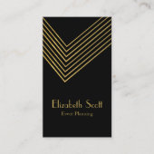 Eventplaner Gold Zickzack Design Business Card Visitenkarte (Vorderseite)