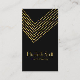 Eventplaner Gold Zickzack Design Business Card Visitenkarte