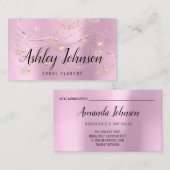 Eventplaner Hochzeit Bridal Pink Rose Gold Makeu Visitenkarte (Vorne/Hinten)