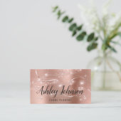 Eventplaner Hochzeit Bridal Pink Rose Gold Spark Visitenkarte (Stehend Vorderseite)