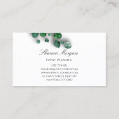 Eventplaner Hochzeit Eukalyptus weiß Visitenkarte (Rückseite)