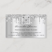 Eventplaner Hochzeit SilverBlue Tropfen Logo QRCod Visitenkarte (Rückseite)