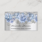 Eventplaner Hochzeit SilverBlue Tropfen Logo QRCod Visitenkarte (Vorderseite)