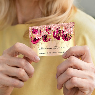 Eventplaner Hochzeiten Rose Gold Tropfen Logo QR C Visitenkarte