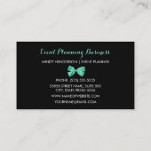 Eventplaner Hübsche Giraffe Print Mint Green Bow Visitenkarte (Rückseite)