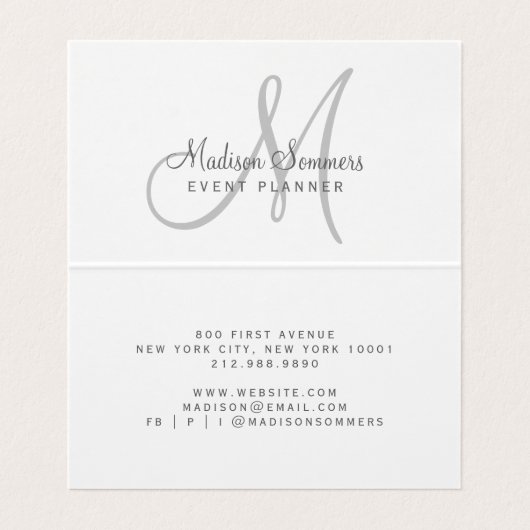 Eventplaner Iridescent Pearimmer Visitenkarten (Innenseite Aufgefaltet)