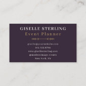 Eventplaner Lila Gold Modernes Aquarell Visitenkarte (Rückseite)